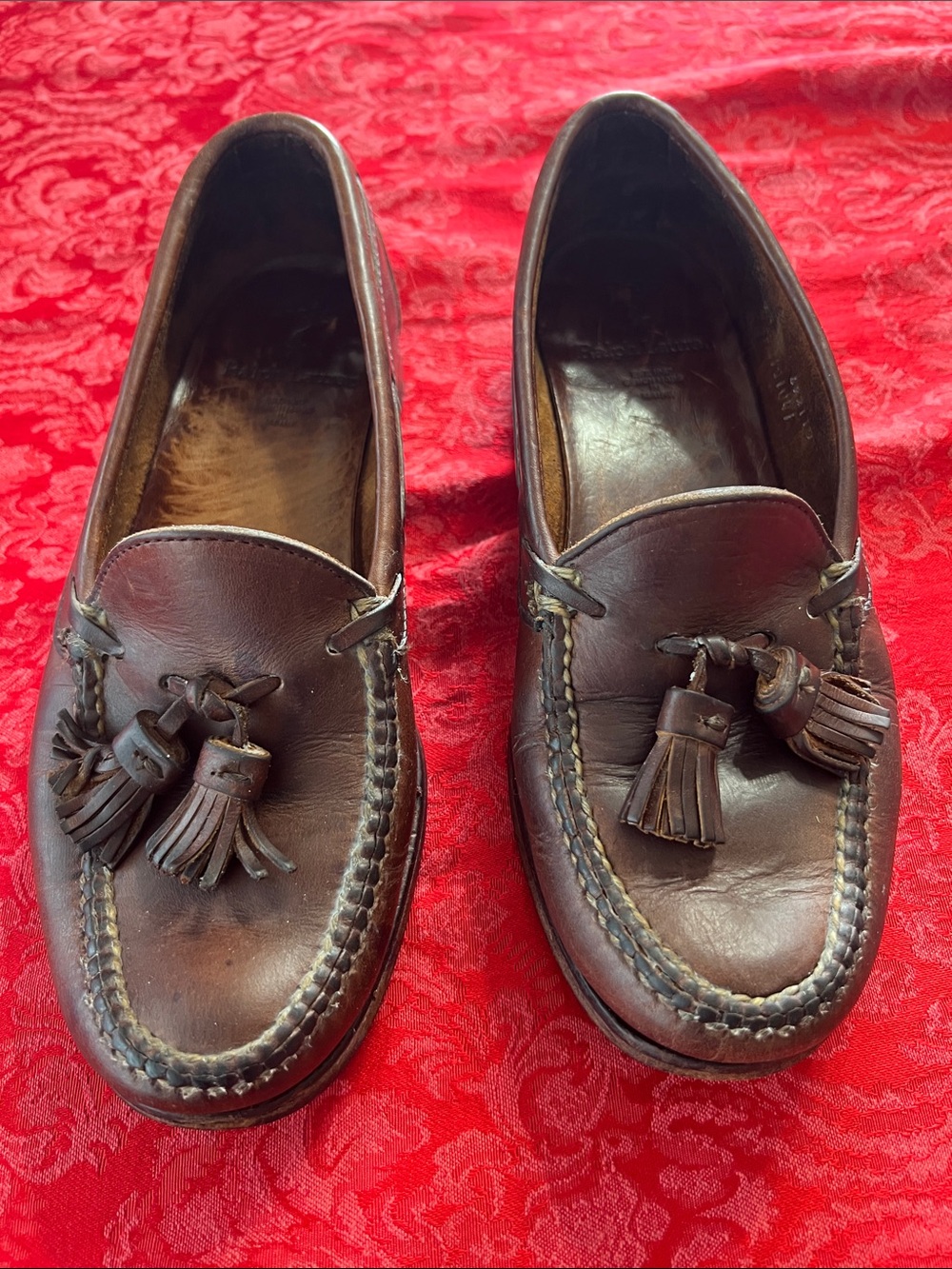 Polo Ralph Lauren Bench Made in Maine Tassel Loafers Men's 7.5D Brown Leather US